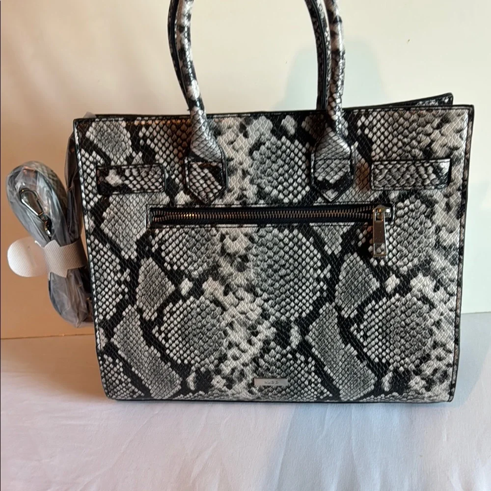 Aldo Black and Gray Snakeskin Satchel - Picture 2 of 4